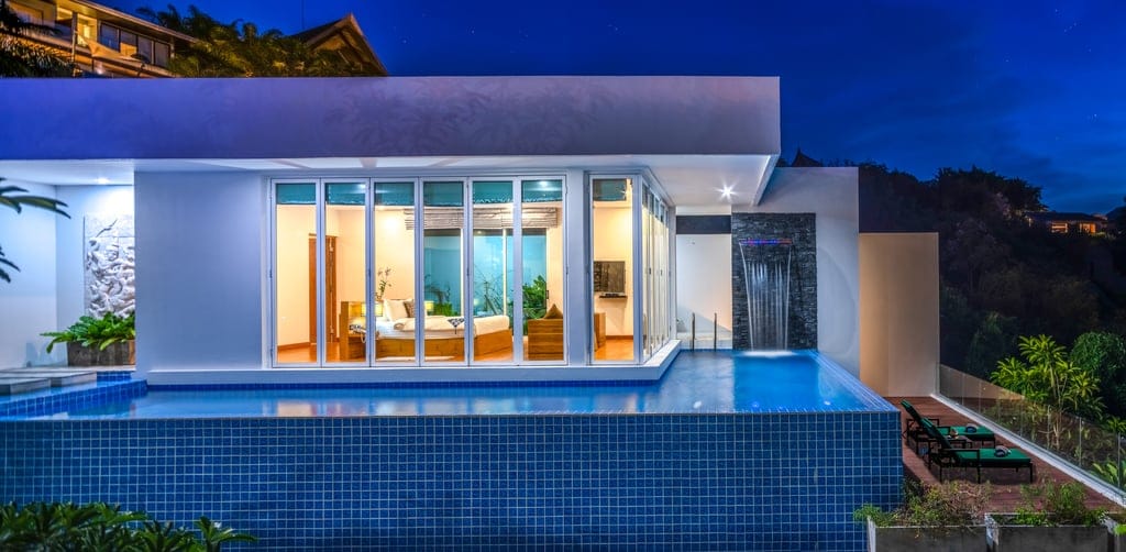 villa solaris first master exterior at night