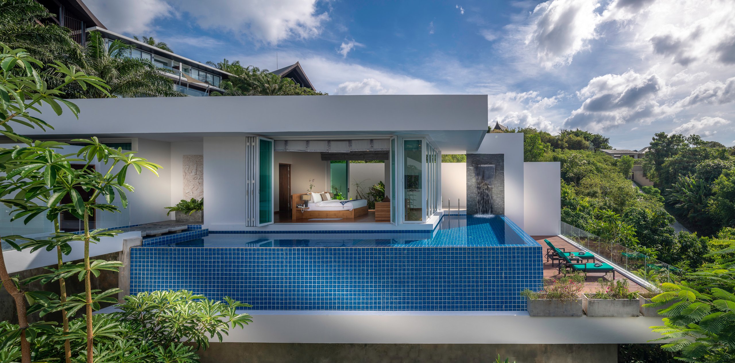 villa solaris first master bedroom exterior and infinity pool