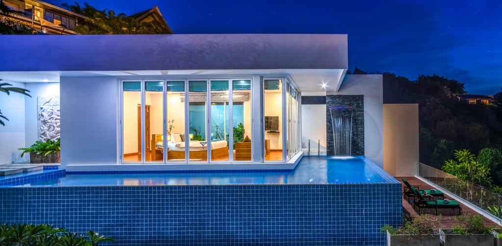 villa solaris first master exterior at night