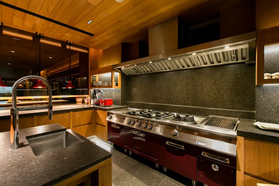 Professional range in the chef's kitchen