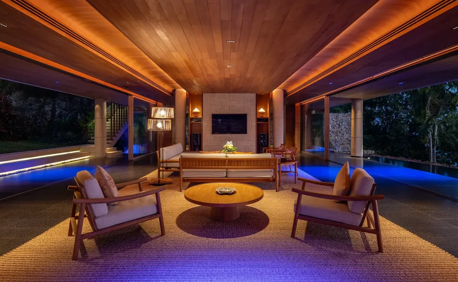 Living room at night