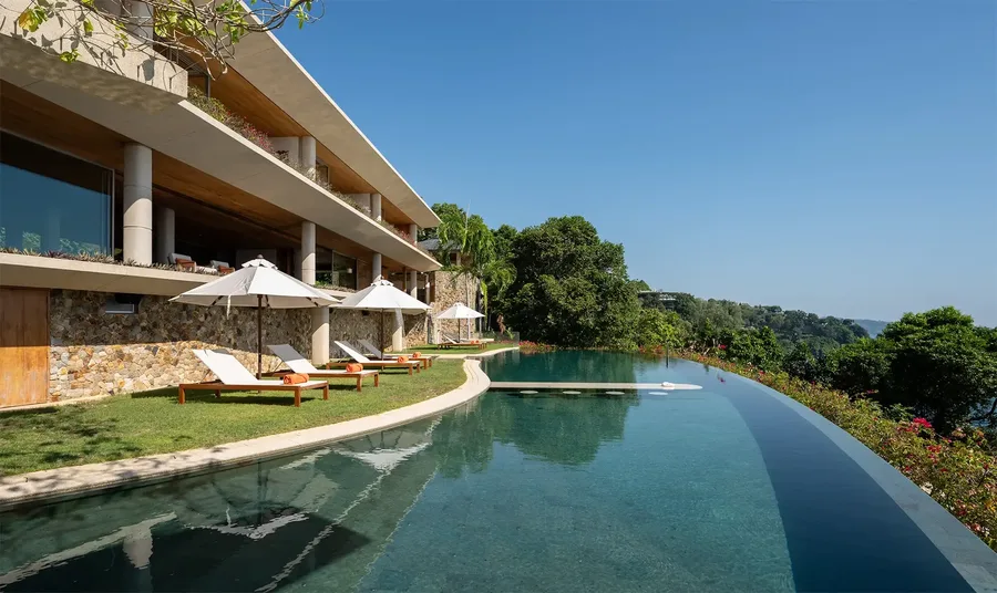 Infinity pool in the late afternoon